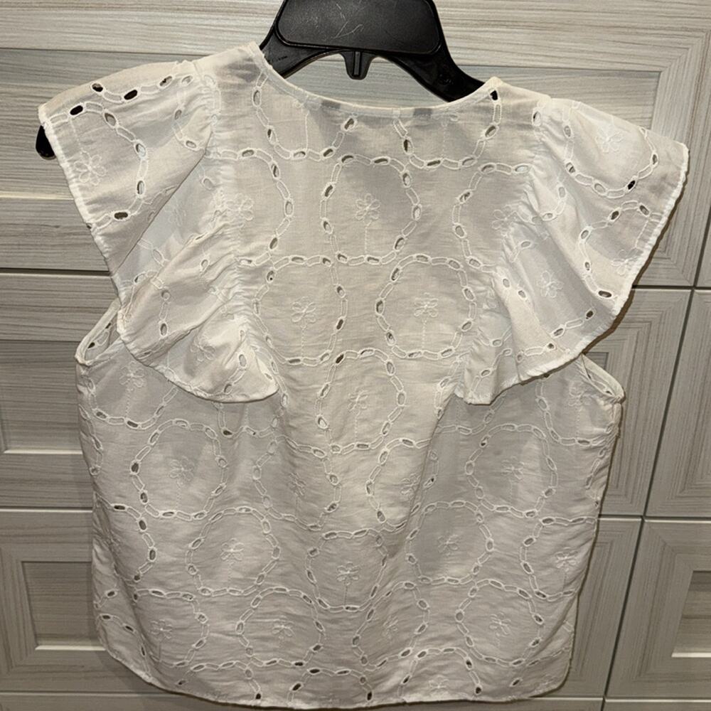 Zara Eyelet Sleeveless Top Small - Picture 3 of 4